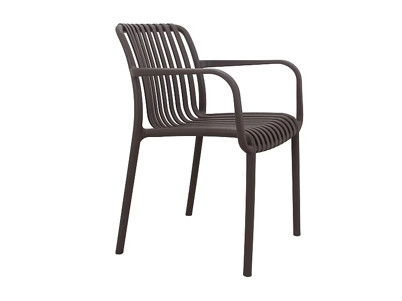 MilaniHome.it - poltrona da giardino in polipropilene design moderno per esterno giardino di coloreTaupe