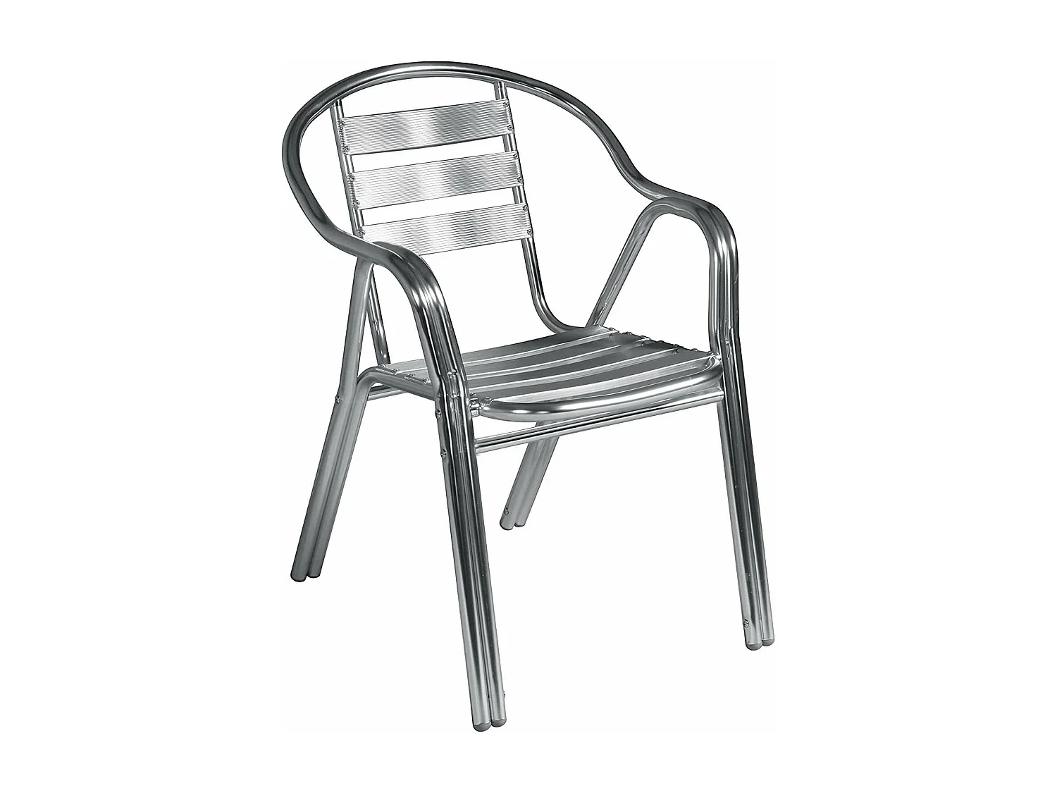 MilaniHome.it - Poltrona Bar Impilabile In Alluminio Con Braccioli E Doppio Tubo Per Esterno Portico Ristorante Gelateria Hotel Albergodi coloreGrigio