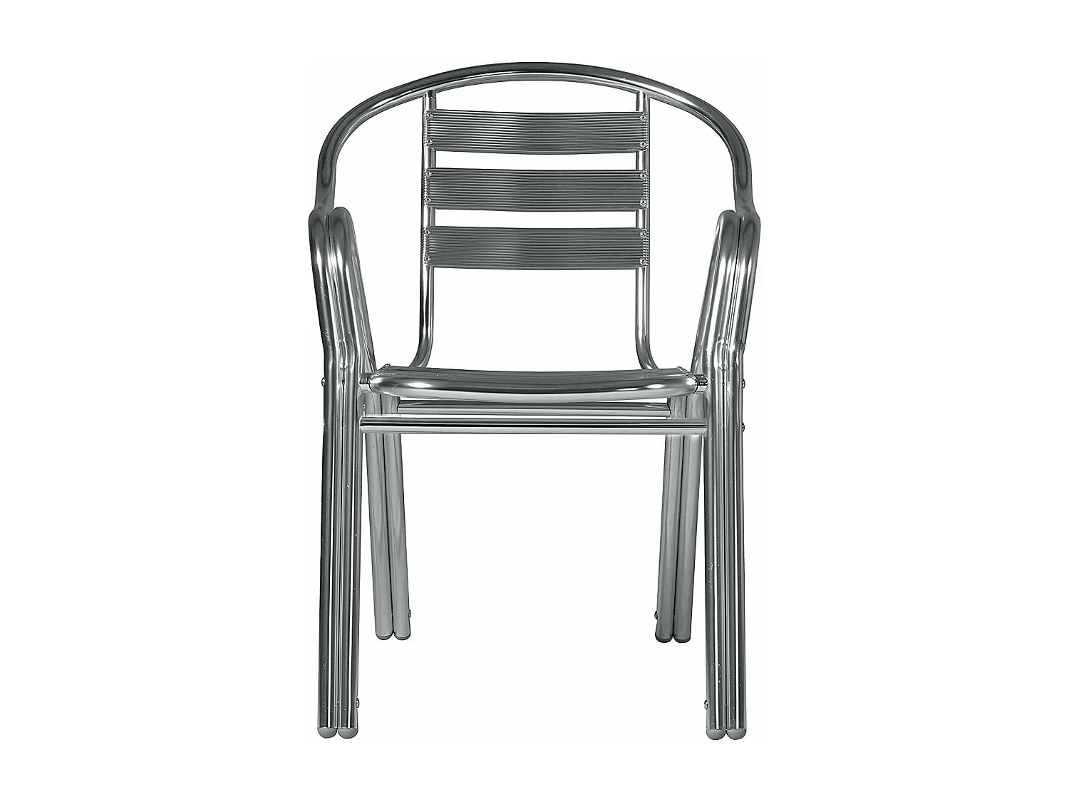 MilaniHome.it - Poltrona Bar Impilabile In Alluminio Con Braccioli E Doppio Tubo Per Esterno Portico Ristorante Gelateria Hotel Albergodi coloreGrigio