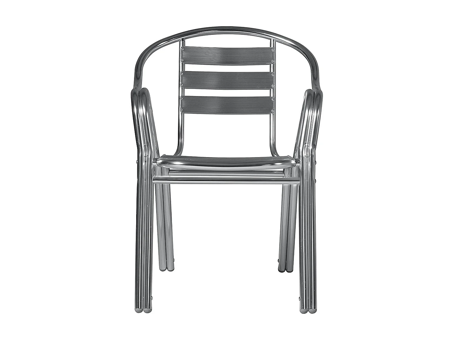 MilaniHome.it - Poltrona Bar Impilabile In Alluminio Con Braccioli E Doppio Tubo Per Esterno Portico Ristorante Gelateria Hotel Albergodi coloreGrigio