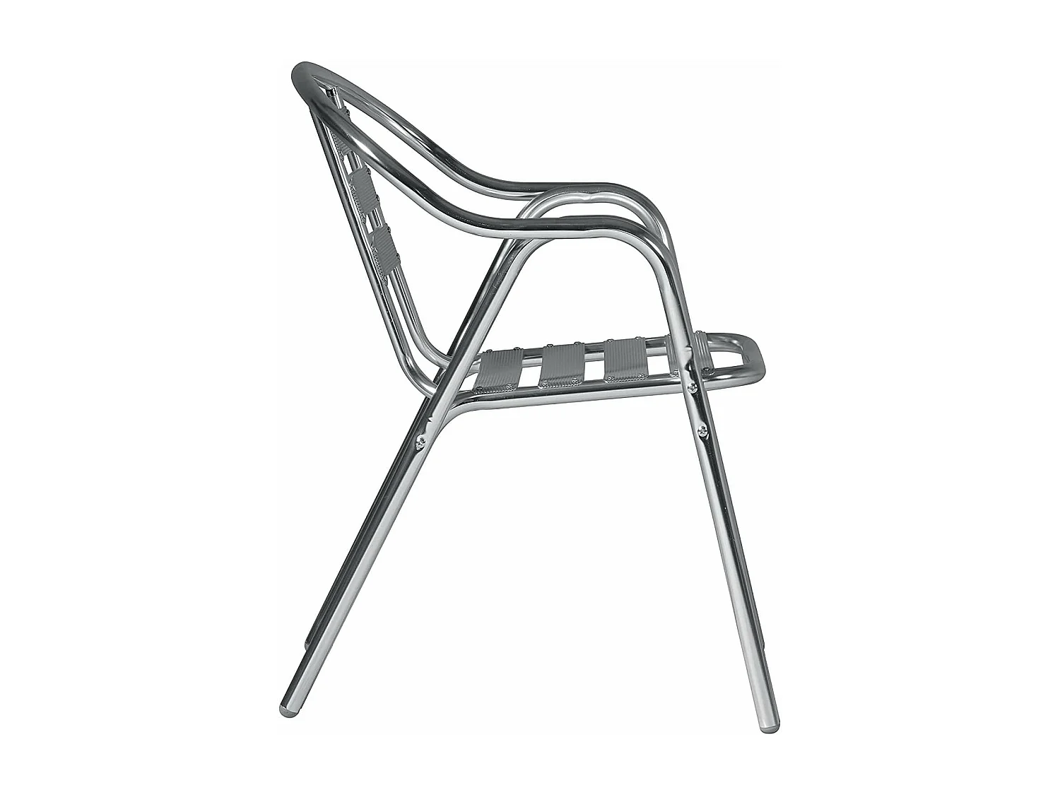 MilaniHome.it - Poltrona Bar Impilabile In Alluminio Con Braccioli E Doppio Tubo Per Esterno Portico Ristorante Gelateria Hotel Albergodi coloreGrigio