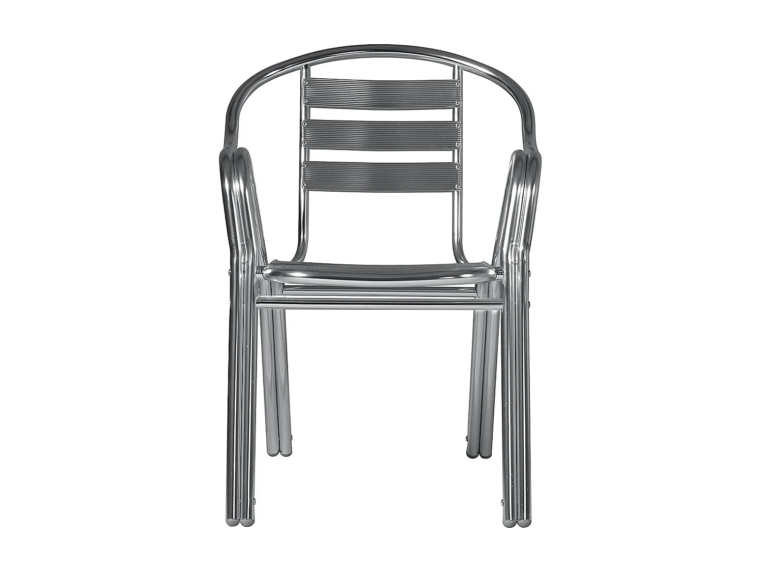 MilaniHome.it - Poltrona Bar Impilabile In Alluminio Con Braccioli E Doppio Tubo Per Esterno Portico Ristorante Gelateria Hotel Albergodi coloreGrigio