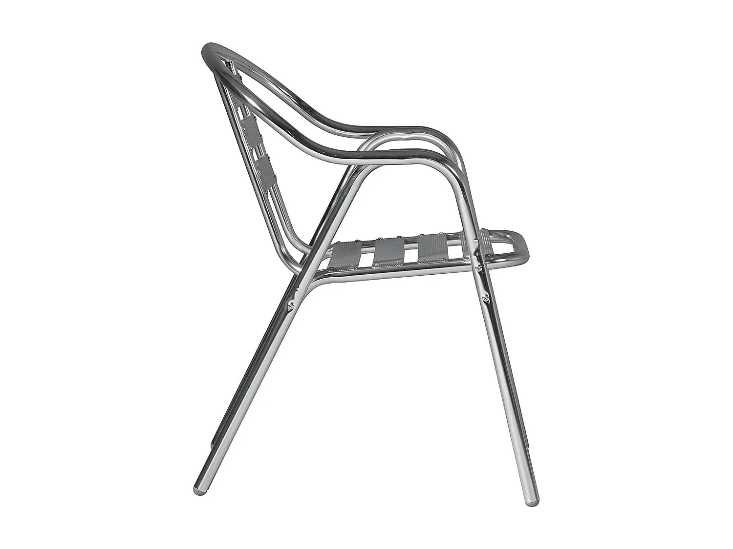 MilaniHome.it - Poltrona Bar Impilabile In Alluminio Con Braccioli E Doppio Tubo Per Esterno Portico Ristorante Gelateria Hotel Albergodi coloreGrigio