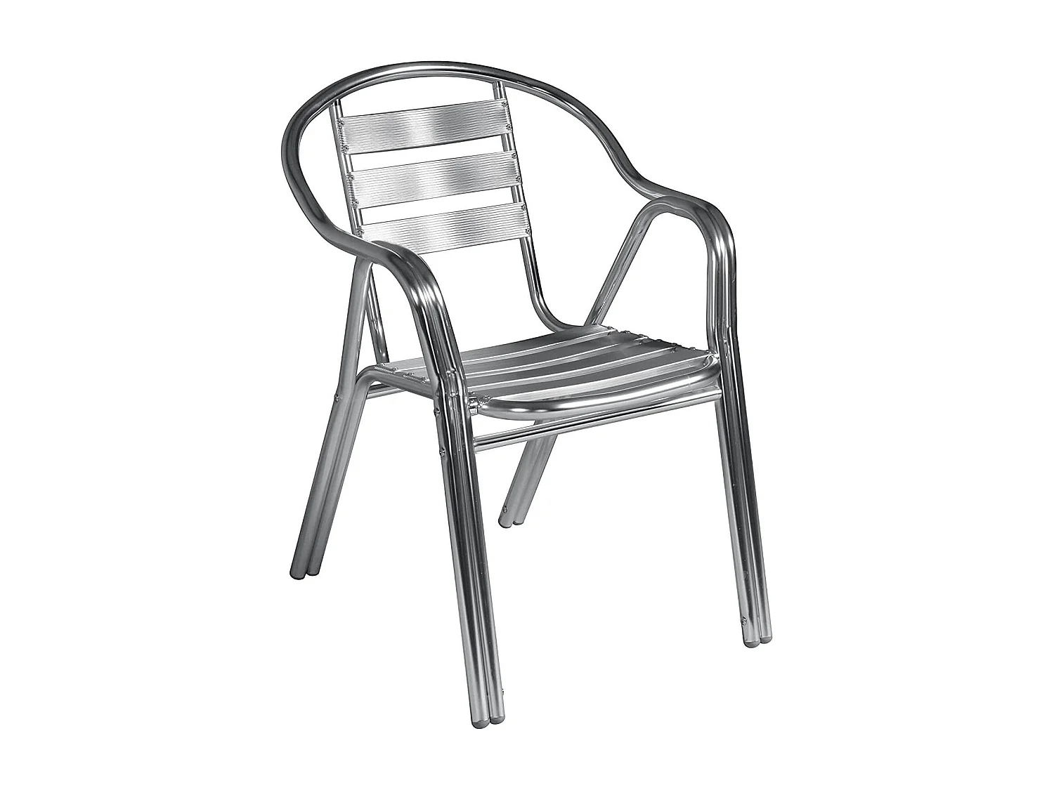 MilaniHome.it - Poltrona Bar Impilabile In Alluminio Con Braccioli E Doppio Tubo Per Esterno Portico Ristorante Gelateria Hotel Albergodi coloreGrigio