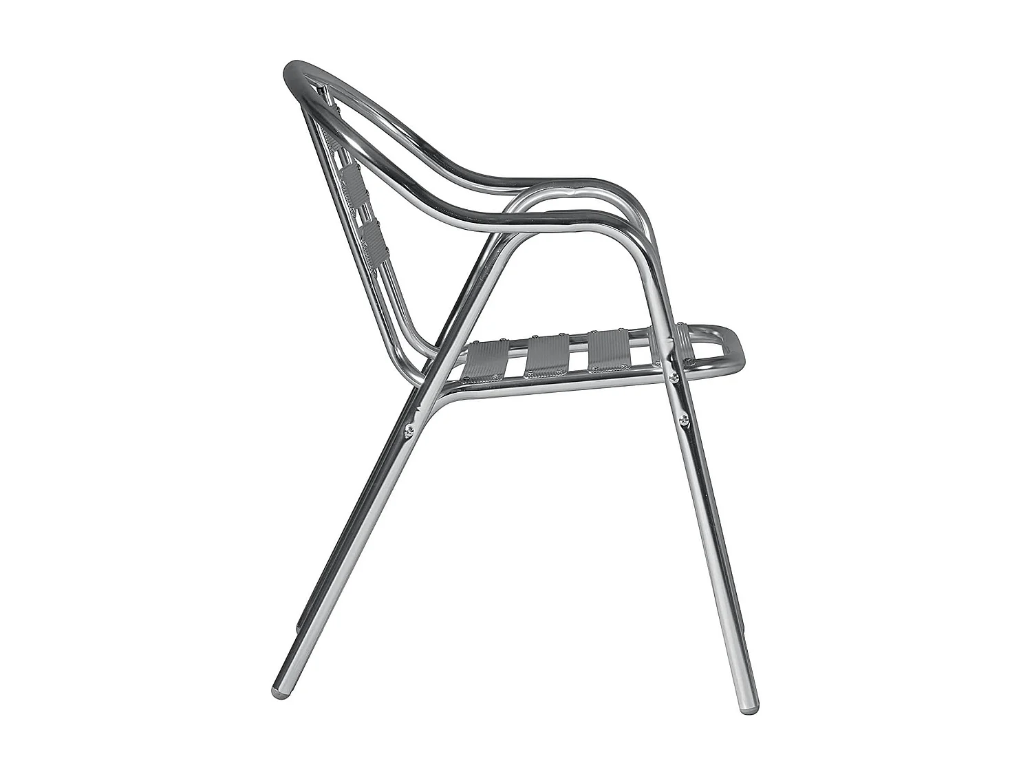 MilaniHome.it - Poltrona Bar Impilabile In Alluminio Con Braccioli E Doppio Tubo Per Esterno Portico Ristorante Gelateria Hotel Albergodi coloreGrigio