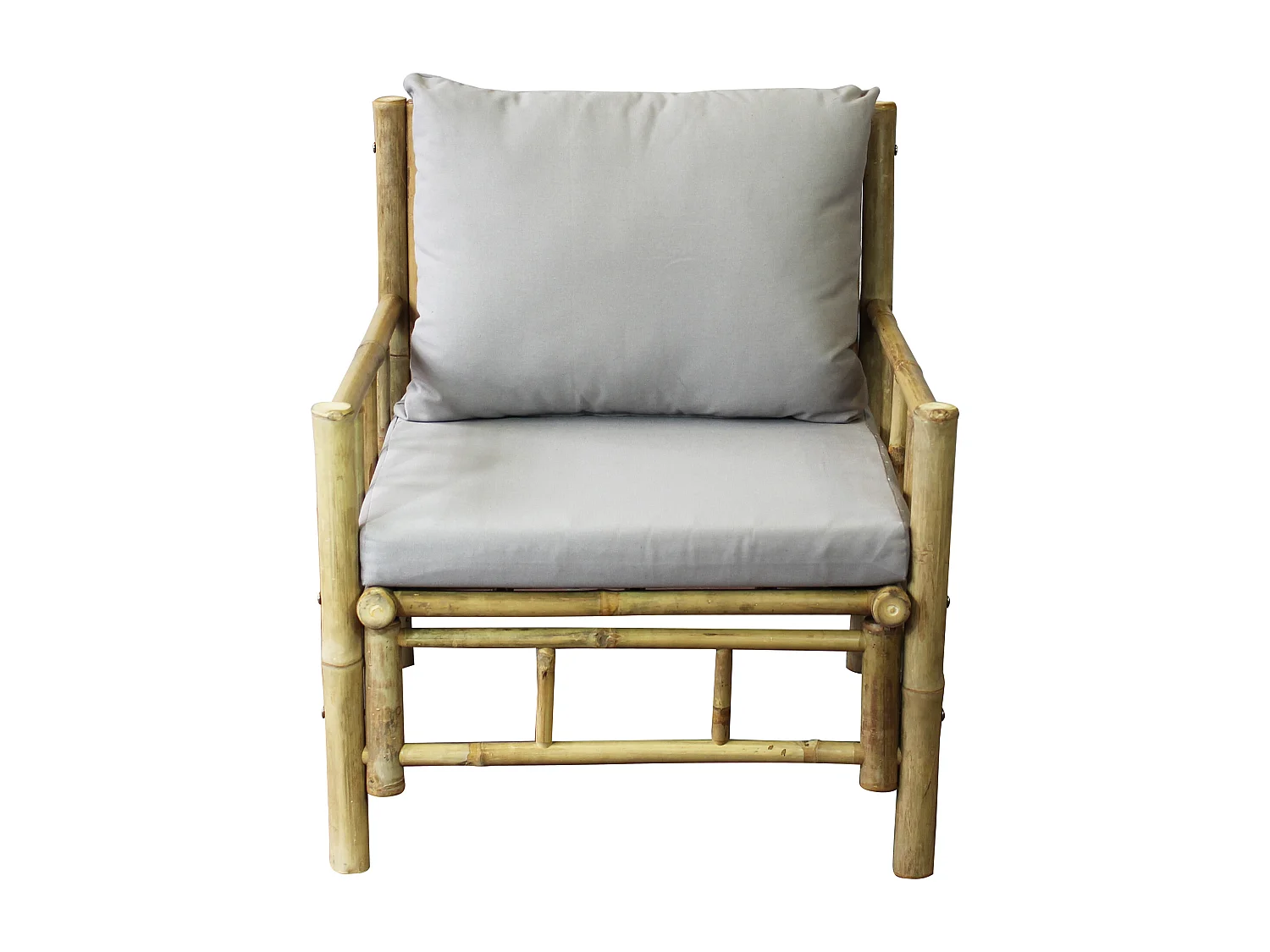 MilaniHome.it - poltrona da giardino in bamboo di design per esterno giardino cm 70 l x 70 p x 80 hdi coloreGrigio