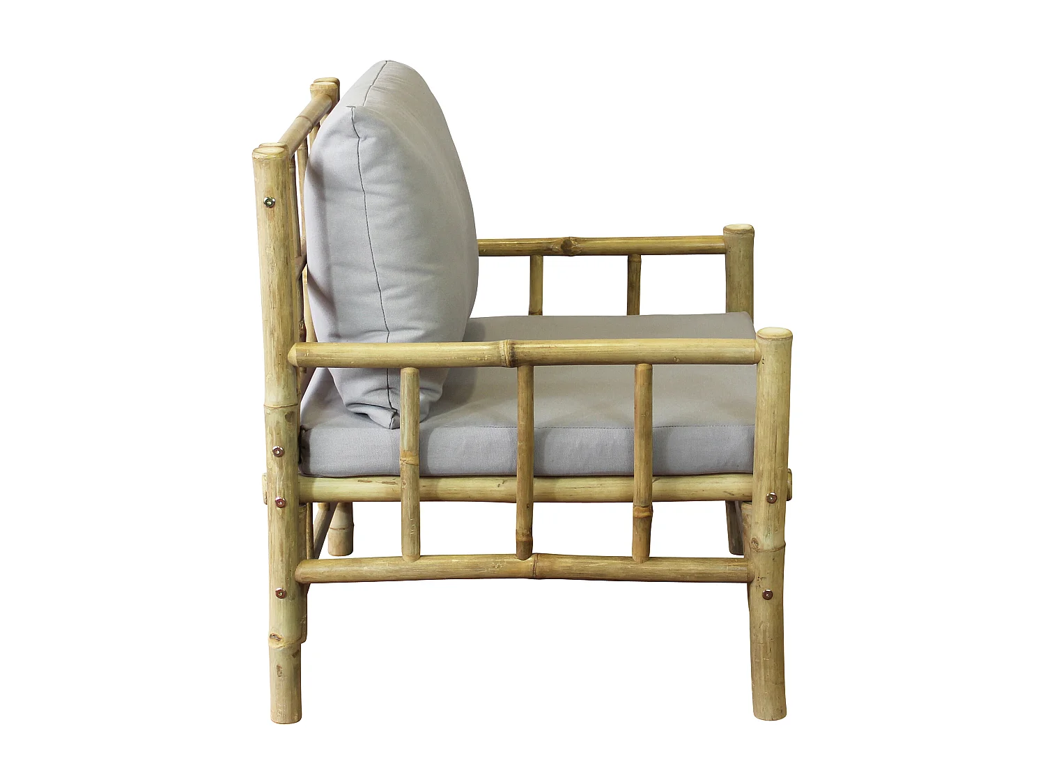 MilaniHome.it - poltrona da giardino in bamboo di design per esterno giardino cm 70 l x 70 p x 80 hdi coloreGrigio