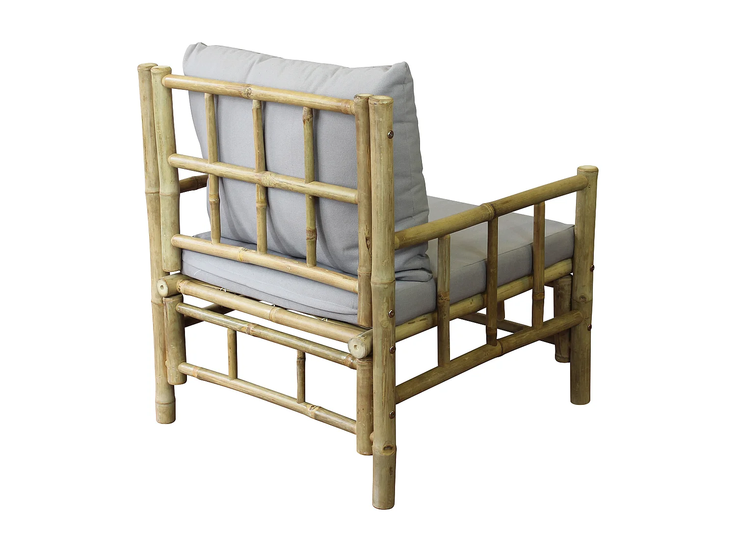 MilaniHome.it - poltrona da giardino in bamboo di design per esterno giardino cm 70 l x 70 p x 80 hdi coloreGrigio