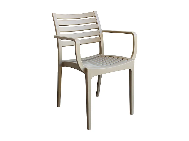 MilaniHome.it - Poltrona in plastica per esterno giardino interno sala da pranzo colorata polipropilenedi coloreTortora