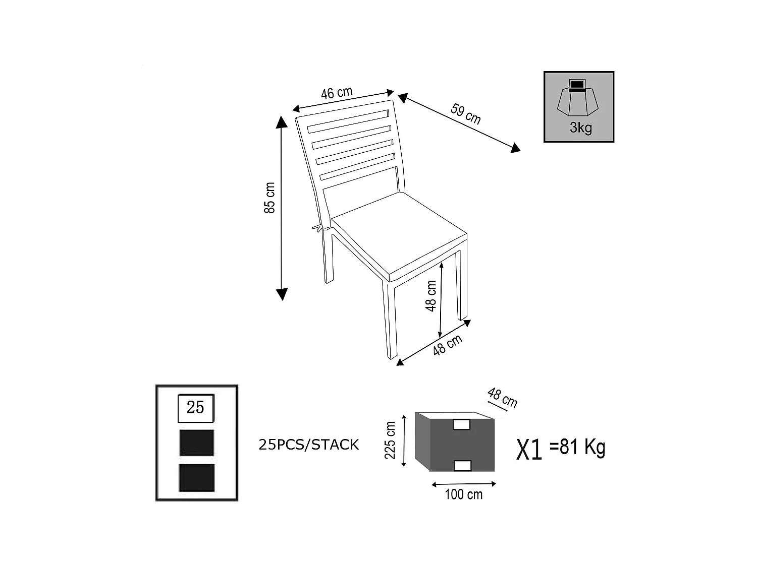 MilaniHome.it - Sedia Impilabile In Alluminio Bianco Con Cuscino Da Esterno Giardino, Per Ristorante Agriturismo Albergo Hoteldi coloreBianco