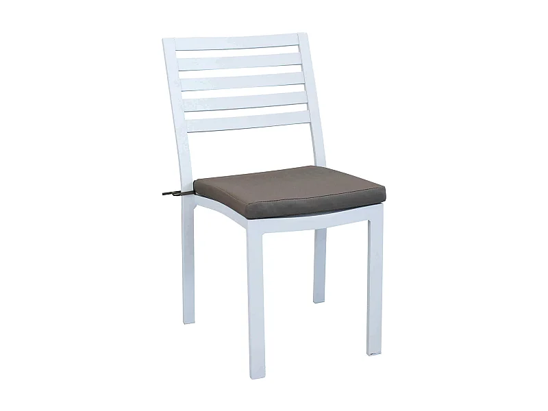 MilaniHome.it - Sedia Impilabile In Alluminio Bianco Con Cuscino Da Esterno Giardino, Per Ristorante Agriturismo Albergo Hoteldi coloreBianco