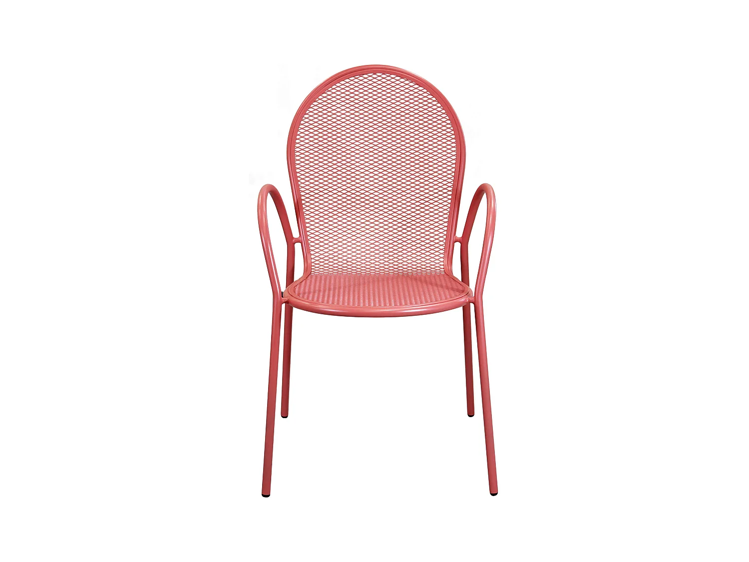 MilaniHome.it - Poltrona Impilabile In Ferro Corallo Per Esterno Giardino, Portico, Ristorante, Gelateria Bar Hotel Albergodi coloreRosso Corallo