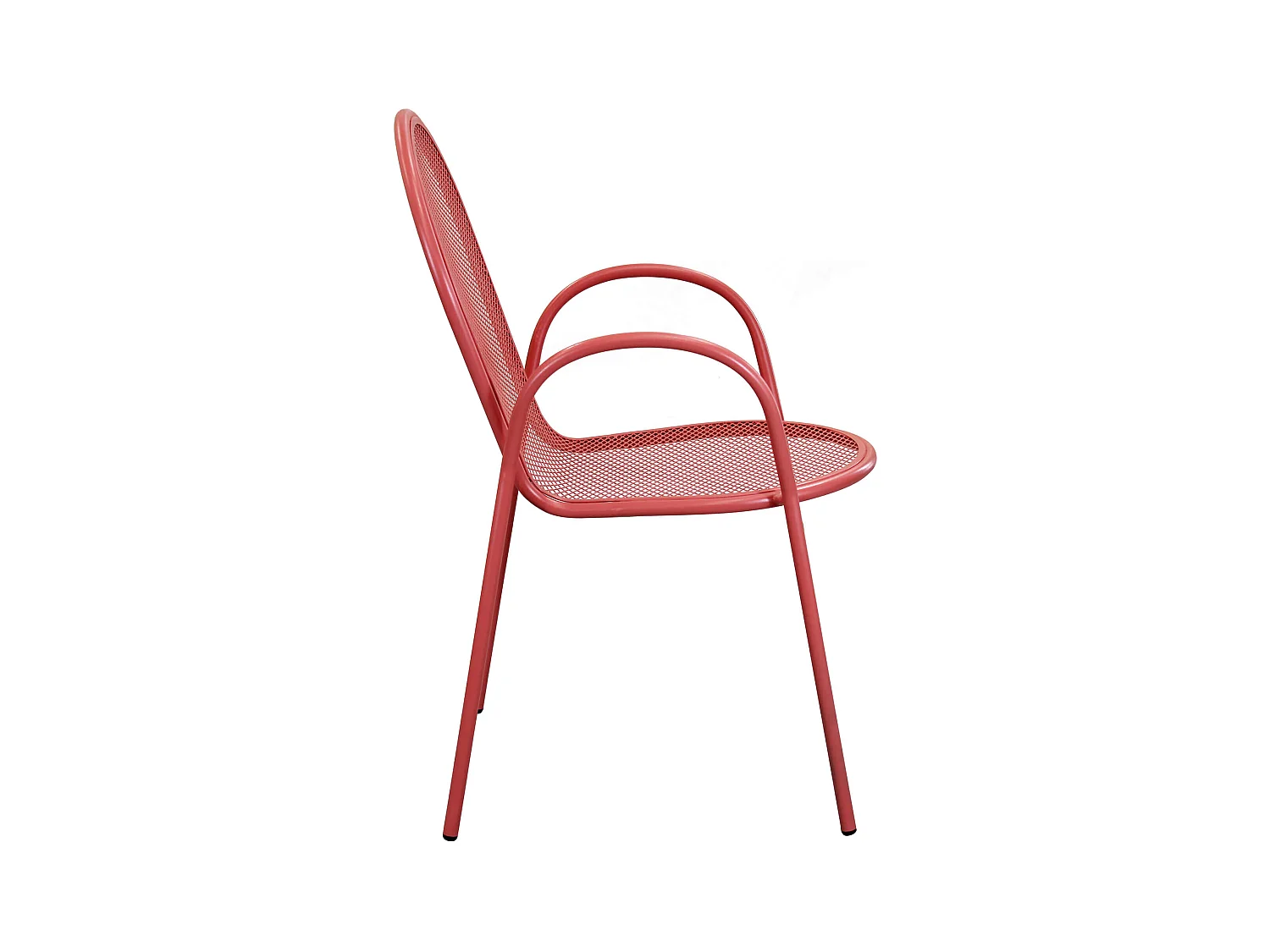 MilaniHome.it - Poltrona Impilabile In Ferro Corallo Per Esterno Giardino, Portico, Ristorante, Gelateria Bar Hotel Albergodi coloreRosso Corallo