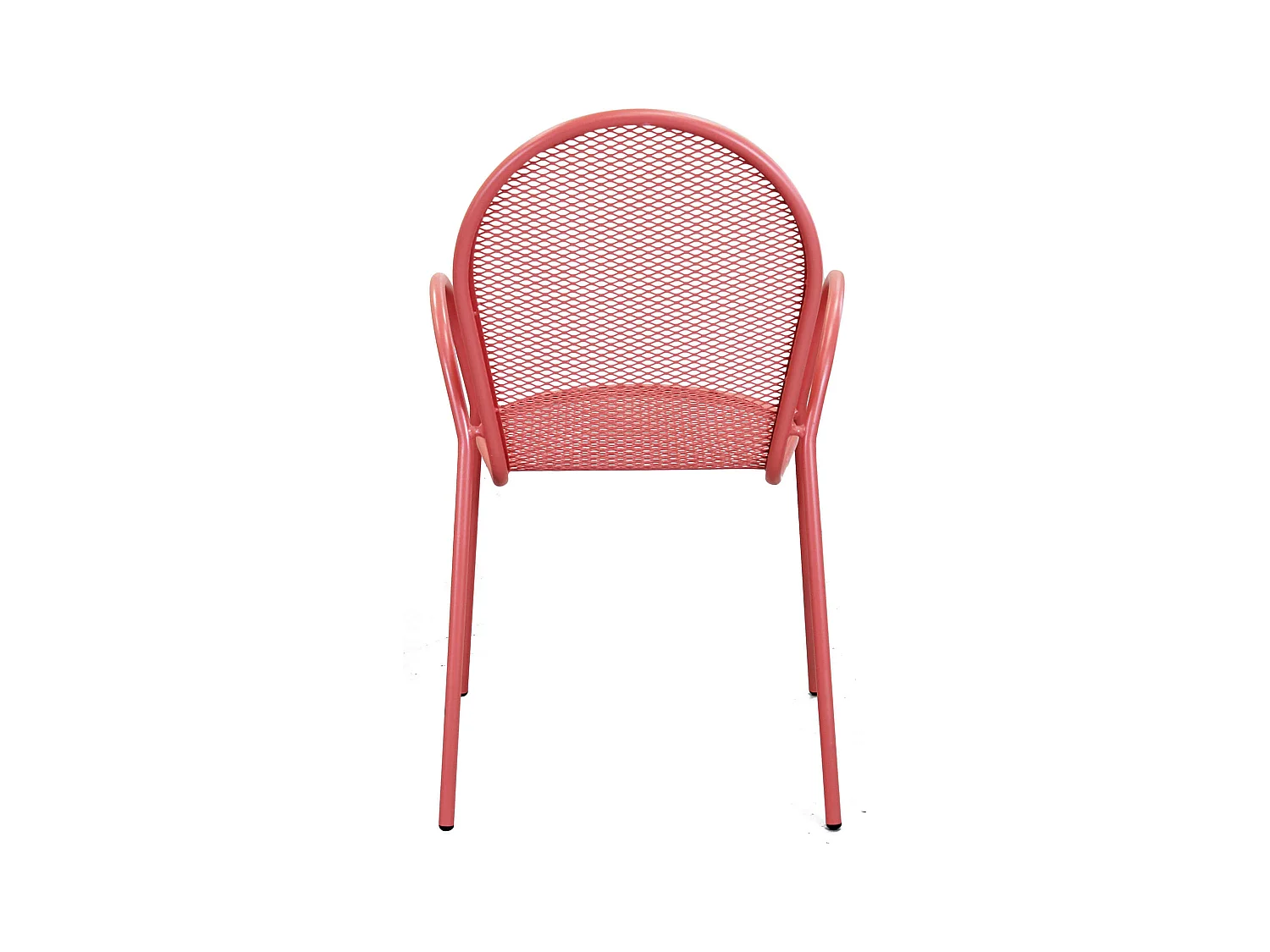 MilaniHome.it - Poltrona Impilabile In Ferro Corallo Per Esterno Giardino, Portico, Ristorante, Gelateria Bar Hotel Albergodi coloreRosso Corallo
