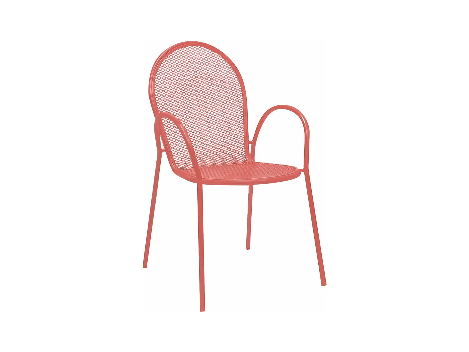 MilaniHome.it - Poltrona Impilabile In Ferro Corallo Per Esterno Giardino, Portico, Ristorante, Gelateria Bar Hotel Albergodi coloreRosso Corallo