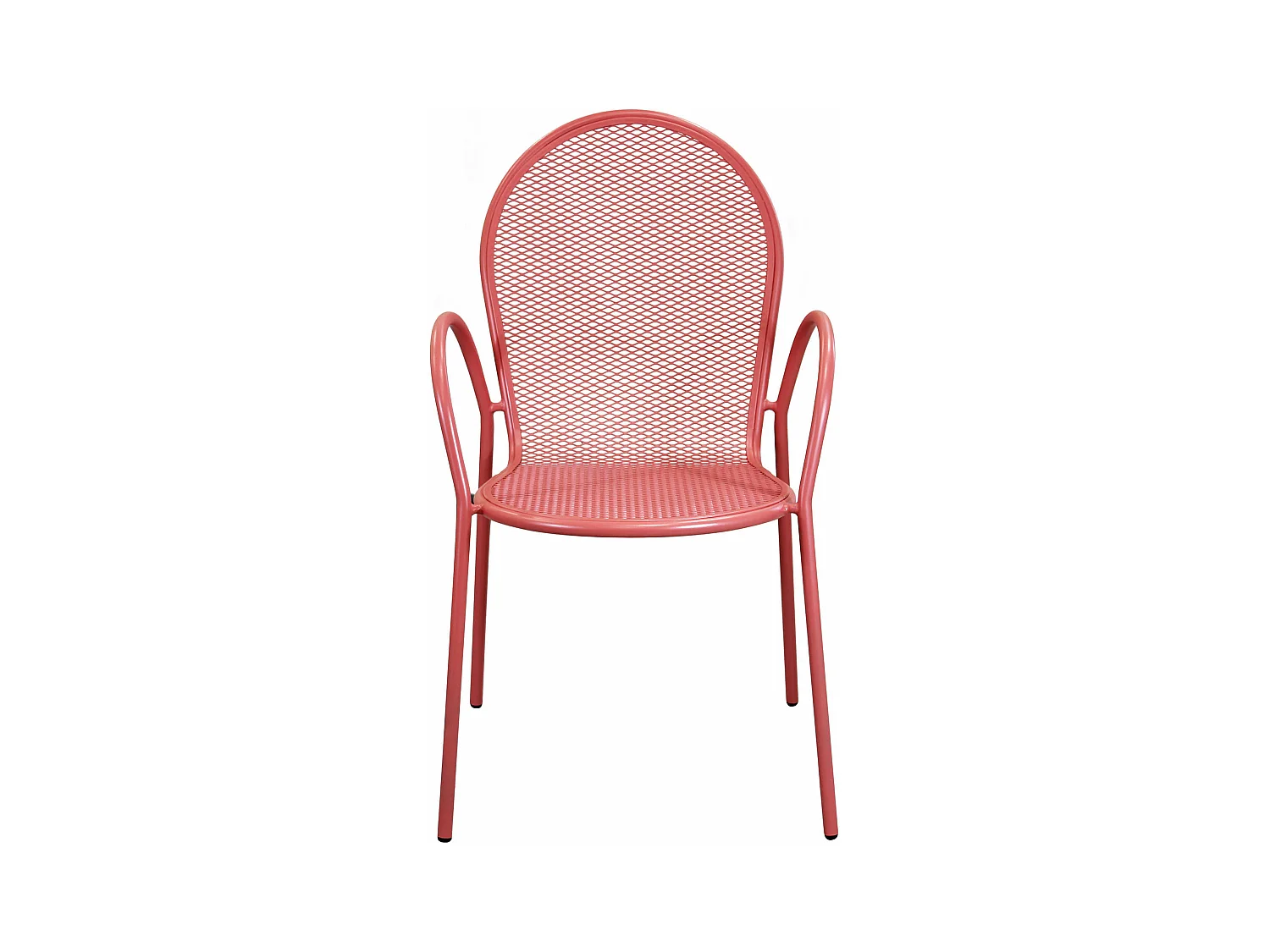 MilaniHome.it - Poltrona Impilabile In Ferro Corallo Per Esterno Giardino, Portico, Ristorante, Gelateria Bar Hotel Albergodi coloreRosso Corallo