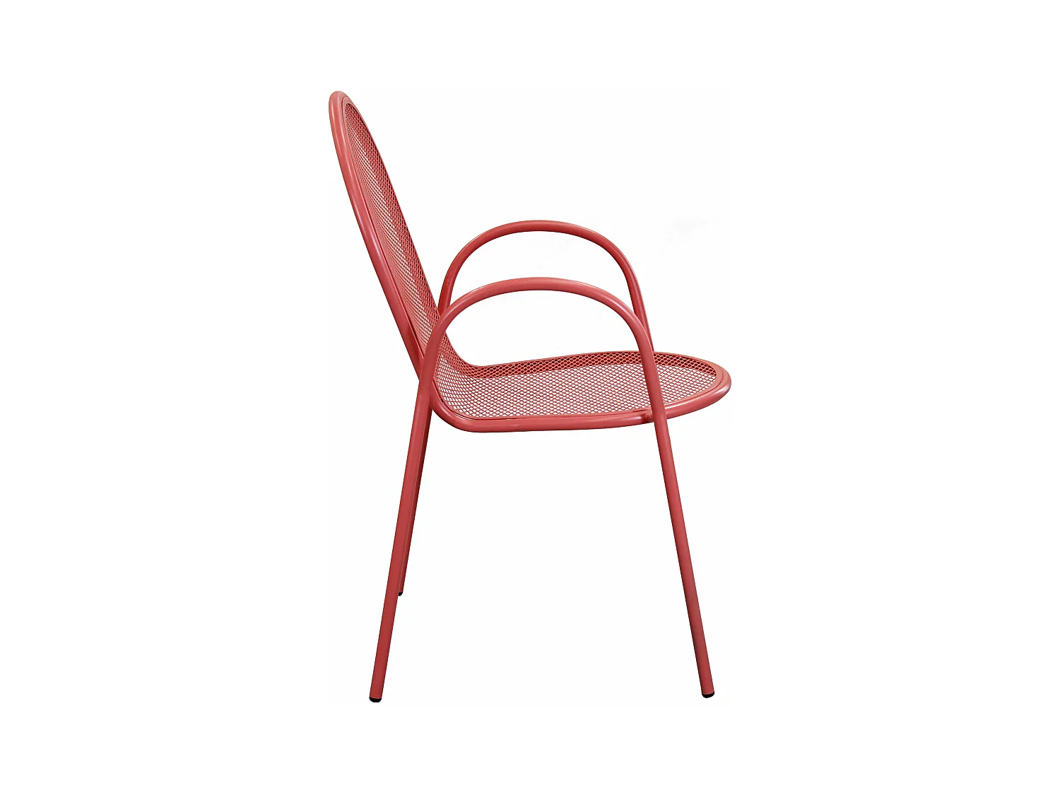 MilaniHome.it - Poltrona Impilabile In Ferro Corallo Per Esterno Giardino, Portico, Ristorante, Gelateria Bar Hotel Albergodi coloreRosso Corallo