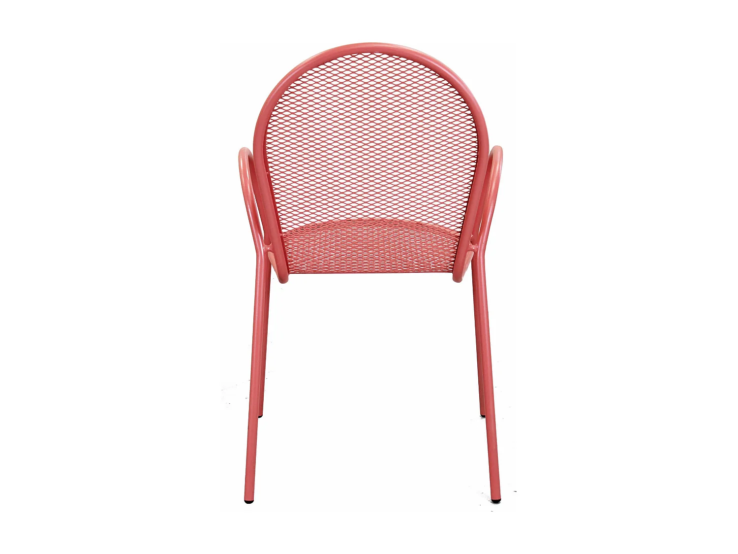 MilaniHome.it - Poltrona Impilabile In Ferro Corallo Per Esterno Giardino, Portico, Ristorante, Gelateria Bar Hotel Albergodi coloreRosso Corallo