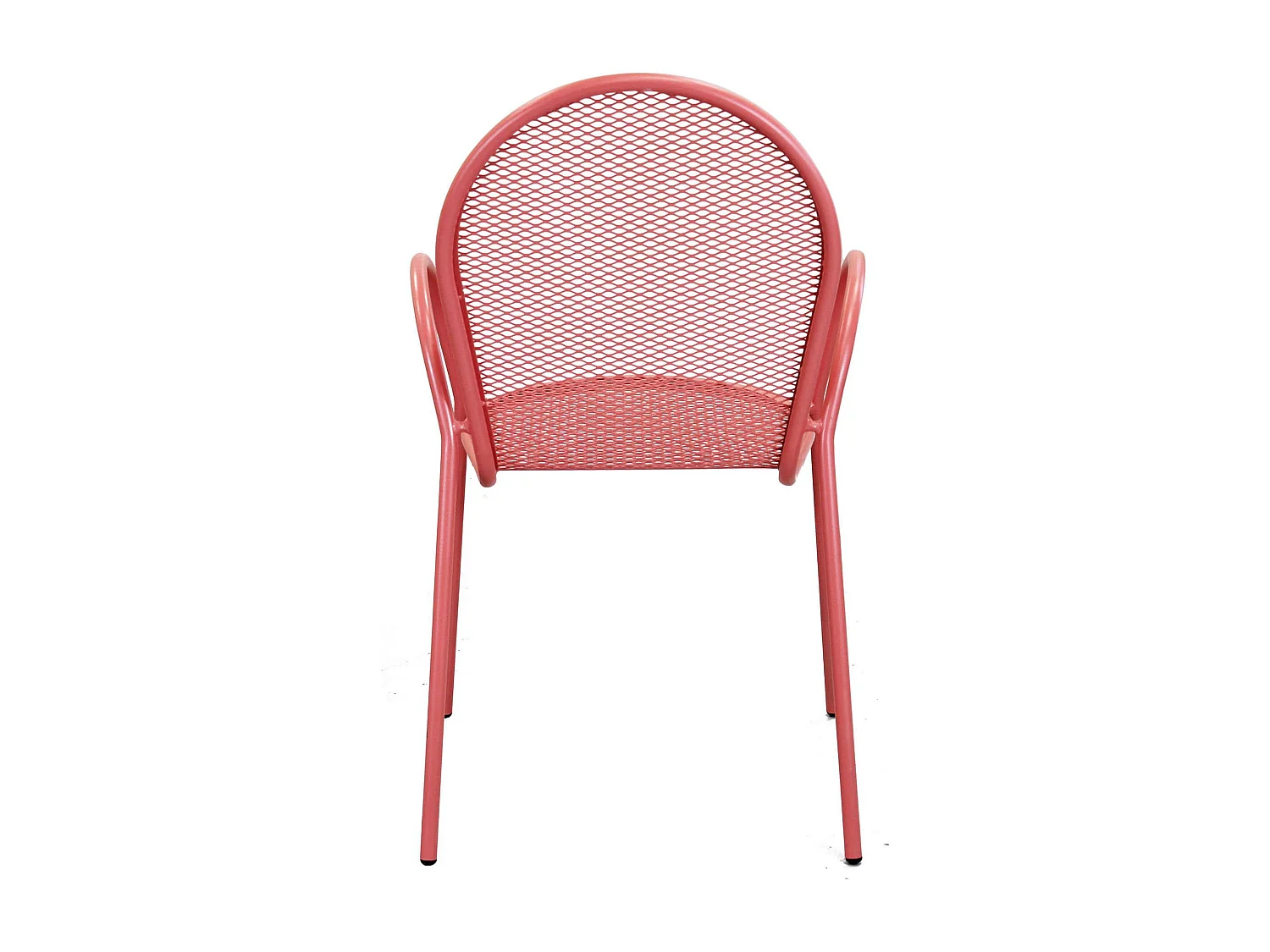 MilaniHome.it - Poltrona Impilabile In Ferro Corallo Per Esterno Giardino, Portico, Ristorante, Gelateria Bar Hotel Albergodi coloreRosso Corallo