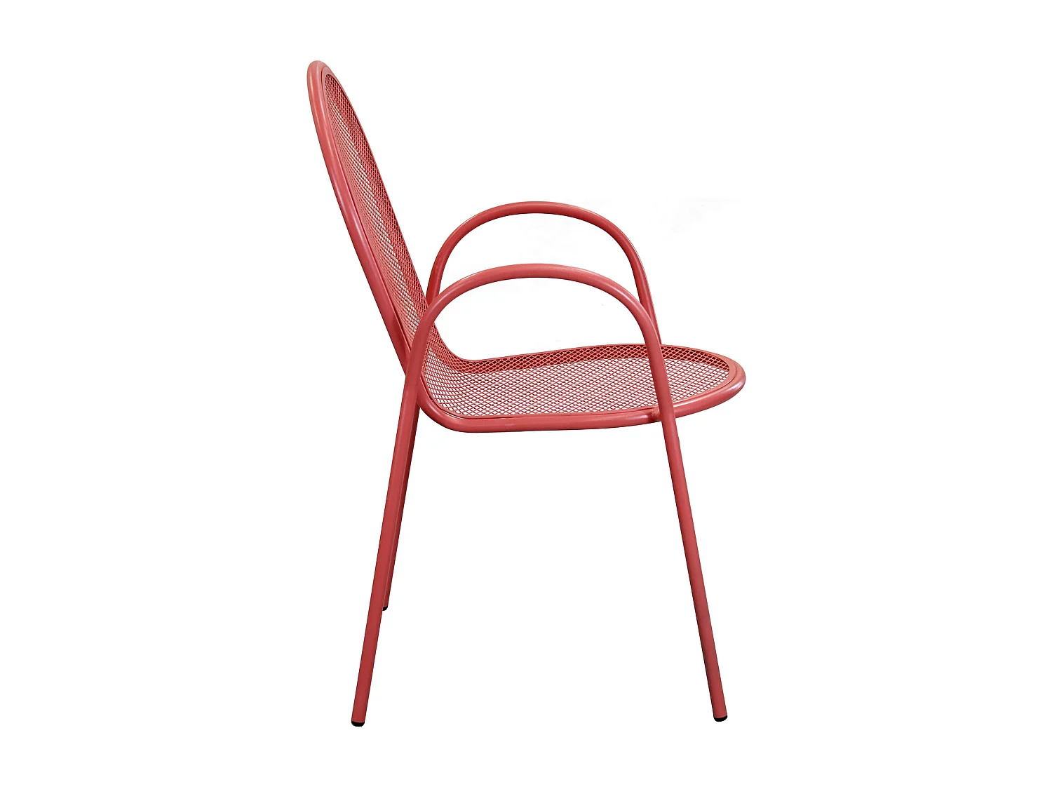 MilaniHome.it - Poltrona Impilabile In Ferro Corallo Per Esterno Giardino, Portico, Ristorante, Gelateria Bar Hotel Albergodi coloreRosso Corallo