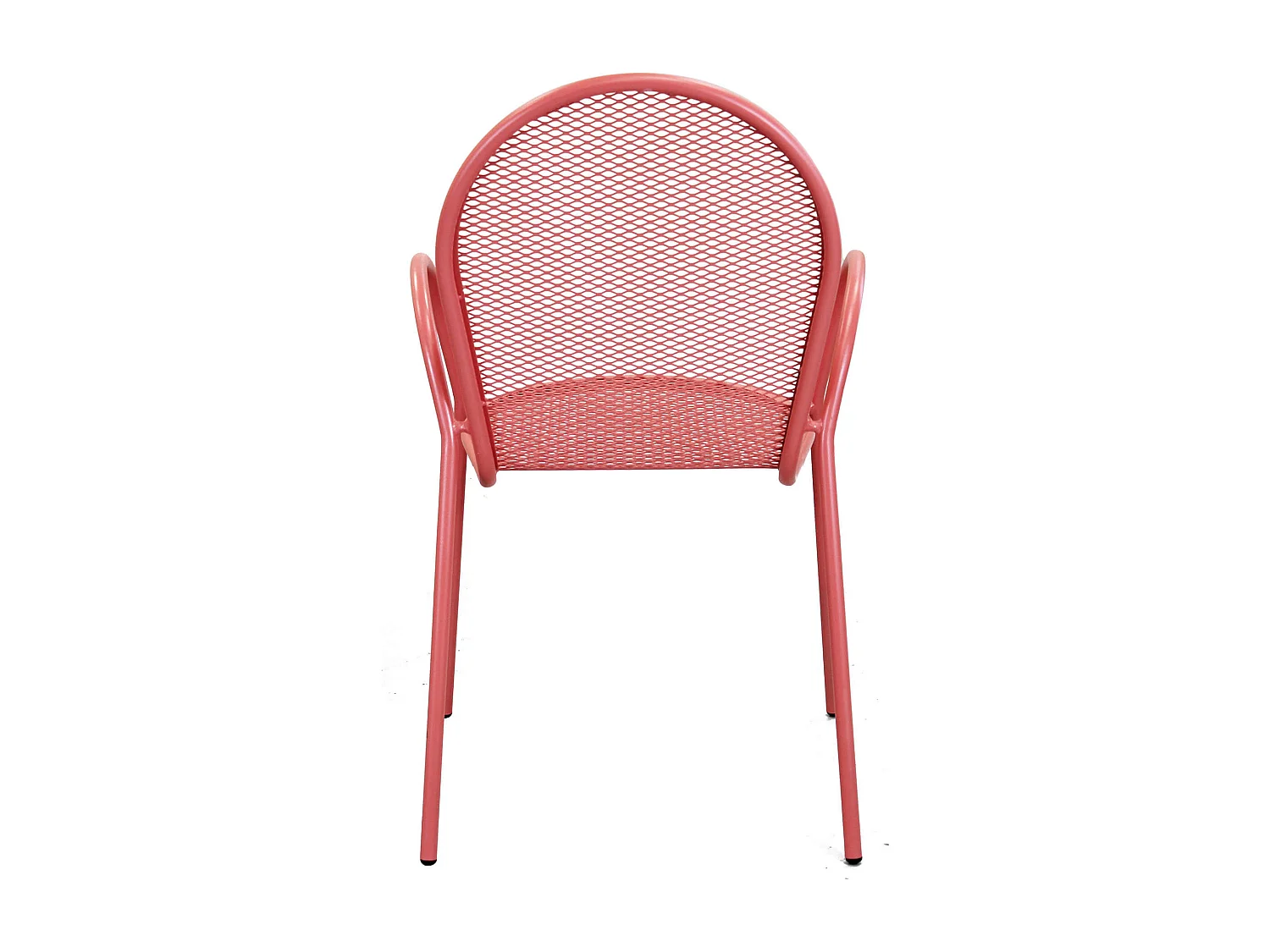 MilaniHome.it - Poltrona Impilabile In Ferro Corallo Per Esterno Giardino, Portico, Ristorante, Gelateria Bar Hotel Albergodi coloreRosso Corallo