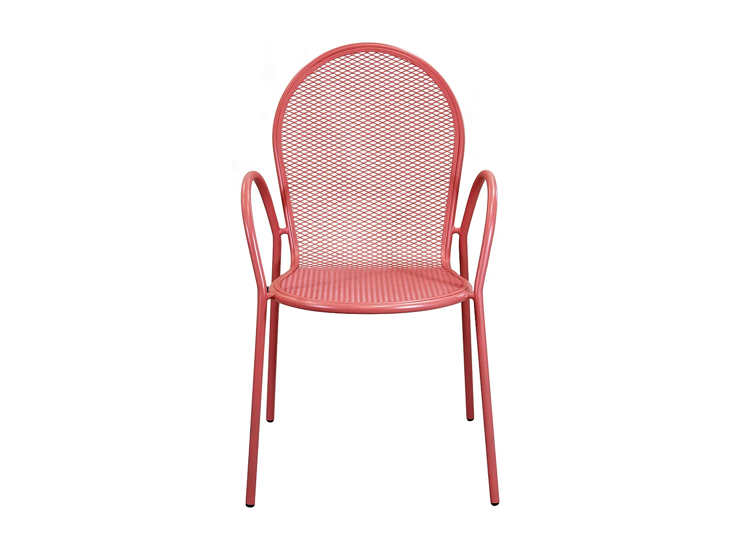 MilaniHome.it - Poltrona Impilabile In Ferro Corallo Per Esterno Giardino, Portico, Ristorante, Gelateria Bar Hotel Albergodi coloreRosso Corallo