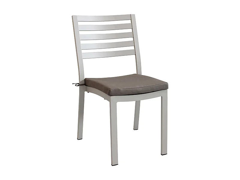 MilaniHome.it - Sedia Impilabile In Alluminio Tortora Con Cuscino Da Esterno Giardino, Per Ristorante Agriturismo Albergo Hoteldi coloreTortora