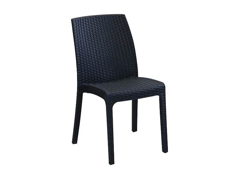 MilaniHome.it - Sedia Da Giardino Impilabile In Wicker Stampato Antracite Da Esterno Giardino Terrazzo Portico Locale Bardi coloreAntracite