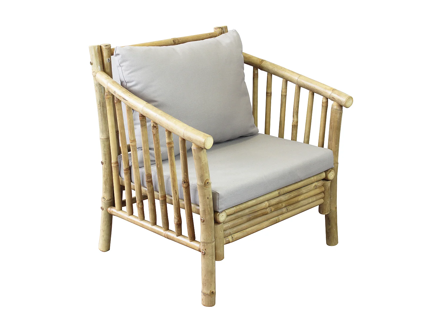 MilaniHome.it - poltrona da giardino in bamboo di design per esterno giardino cm 78 l x 67 p x 80 hdi coloreGrigio