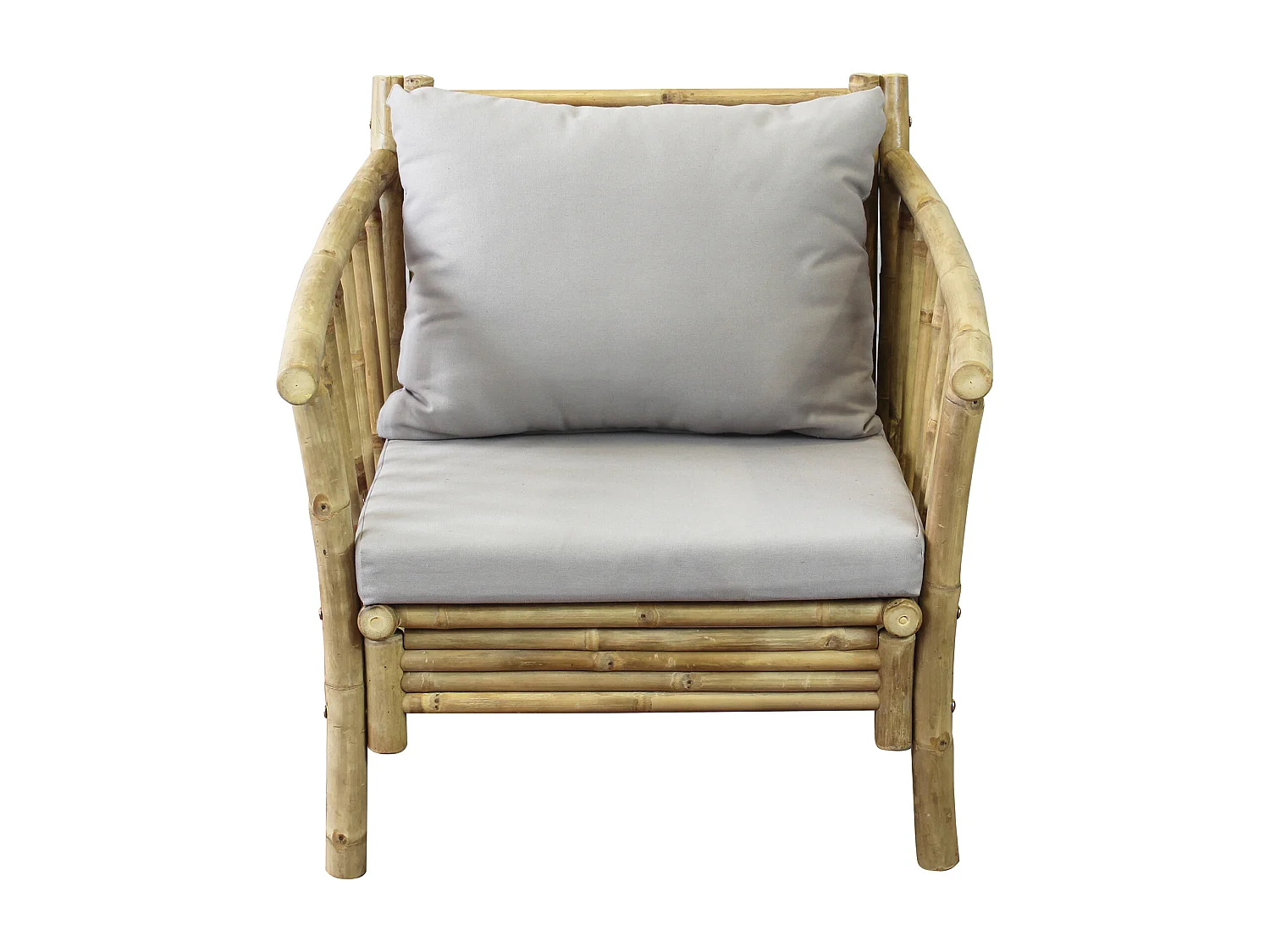 MilaniHome.it - poltrona da giardino in bamboo di design per esterno giardino cm 78 l x 67 p x 80 hdi coloreGrigio
