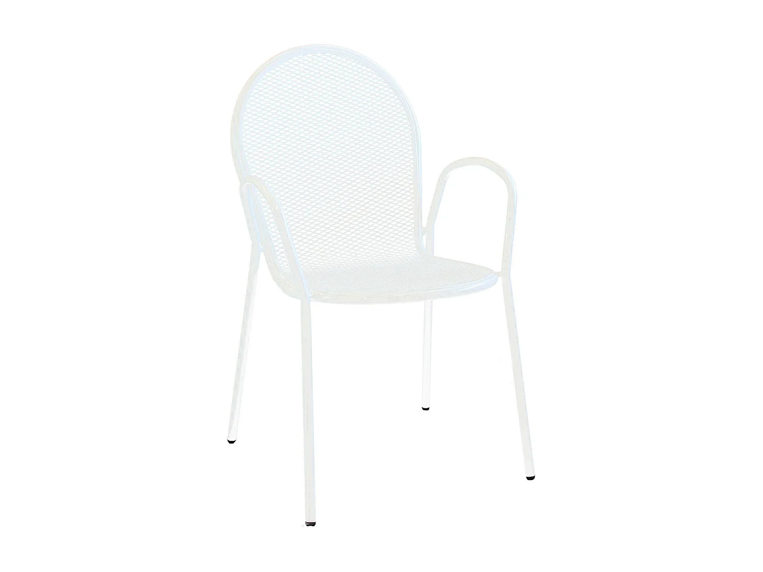 MilaniHome.it - Poltrona Impilabile In Ferro Bianco Per Esterno Giardino, Portico, Ristorante, Gelateria Bar Hotel Albergodi coloreBianco