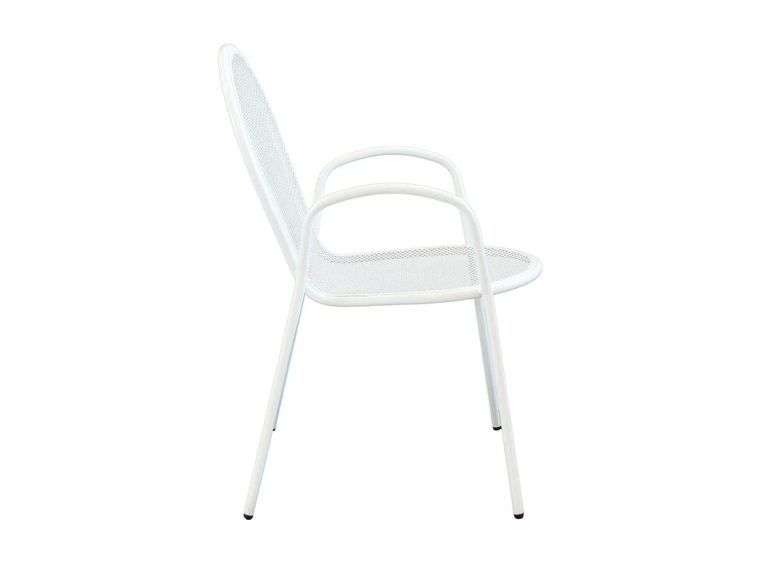 MilaniHome.it - Poltrona Impilabile In Ferro Bianco Per Esterno Giardino, Portico, Ristorante, Gelateria Bar Hotel Albergodi coloreBianco
