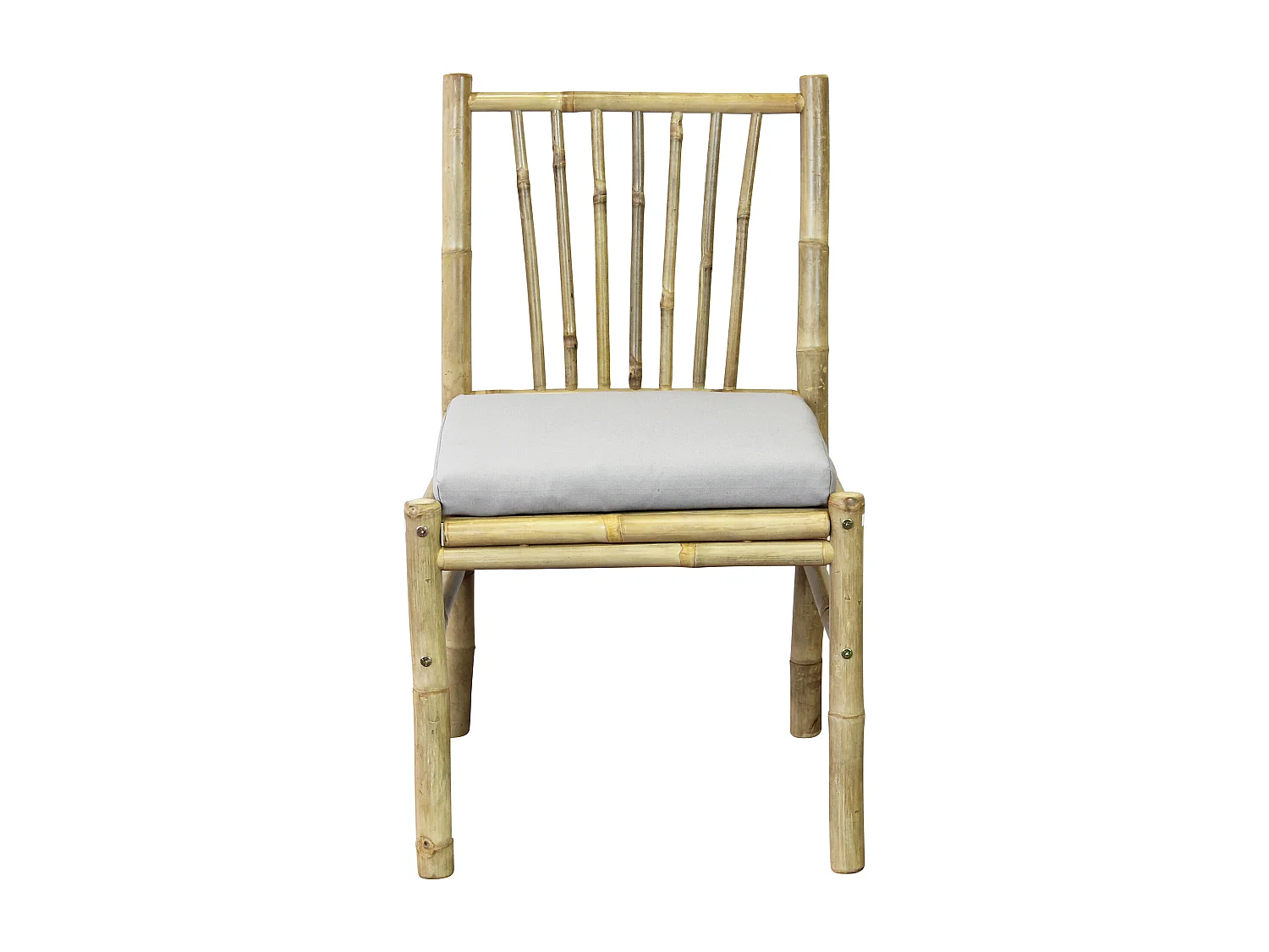 MilaniHome.it - sedia da giardino in bamboo di design per esterno giardino cm 48 l x 48 p x 85 hdi coloreGrigio