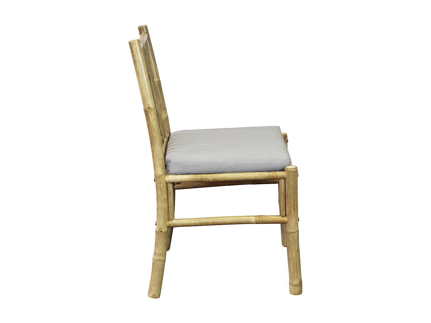 MilaniHome.it - sedia da giardino in bamboo di design per esterno giardino cm 48 l x 48 p x 85 hdi coloreGrigio