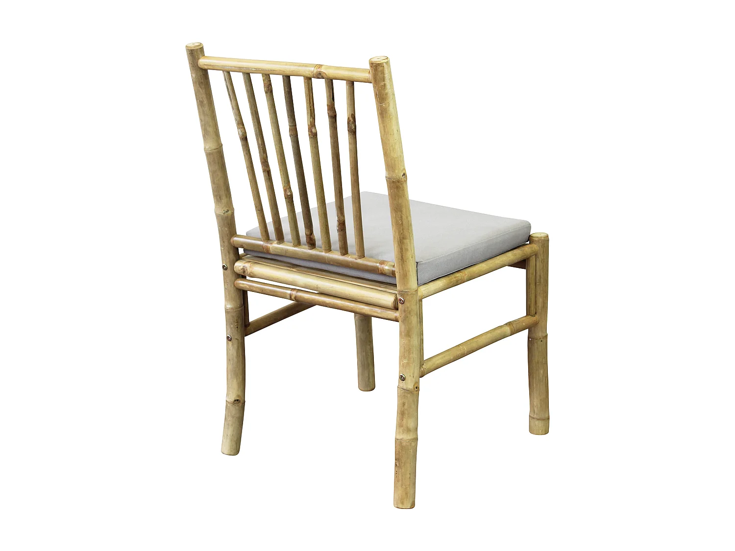 MilaniHome.it - sedia da giardino in bamboo di design per esterno giardino cm 48 l x 48 p x 85 hdi coloreGrigio