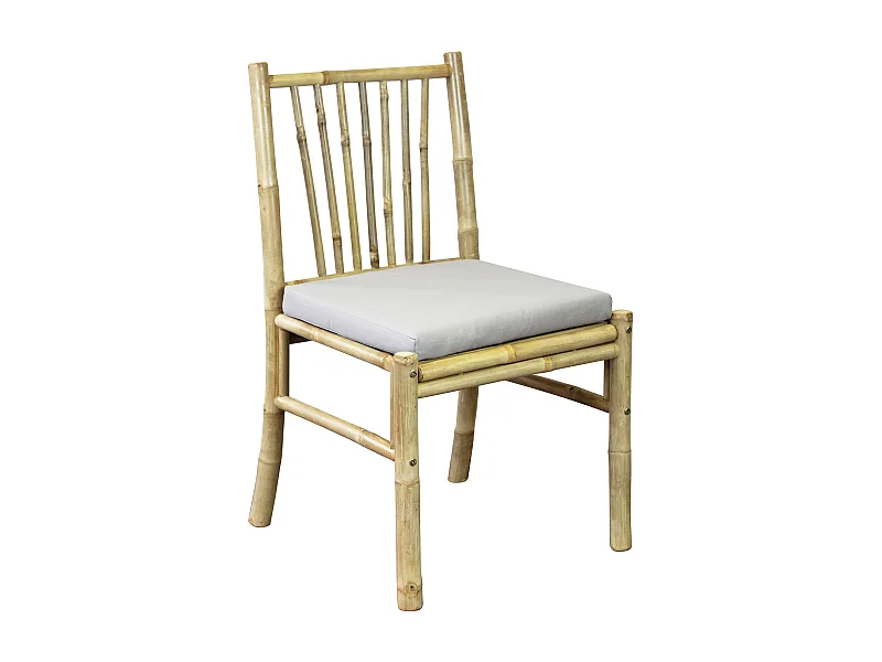 MilaniHome.it - sedia da giardino in bamboo di design per esterno giardino cm 48 l x 48 p x 85 hdi coloreGrigio