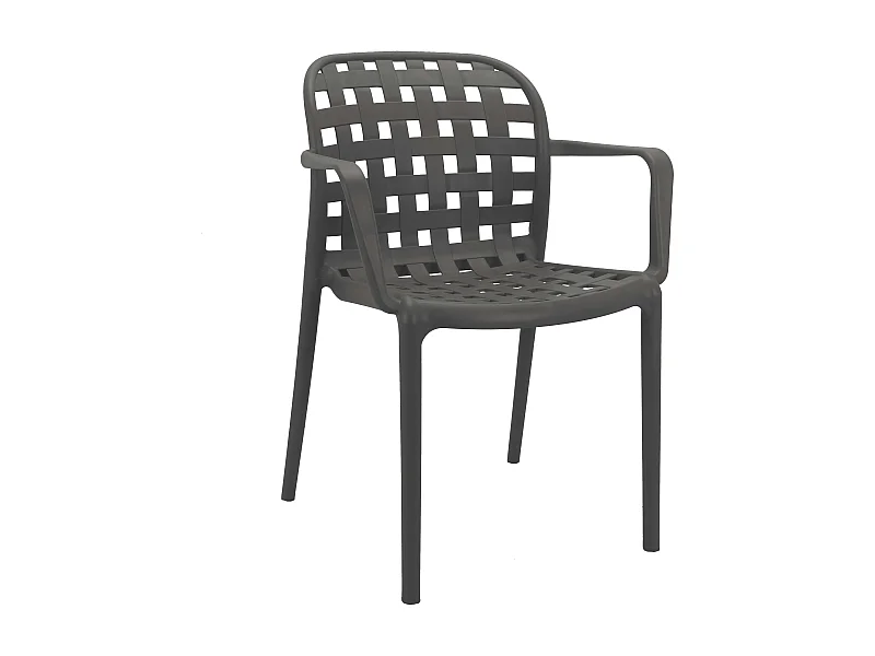 MilaniHome.it - poltrona da giardino in polipropilene di design moderno industrial cm 58 x 57,5 x 82,5 hdi coloreTaupe