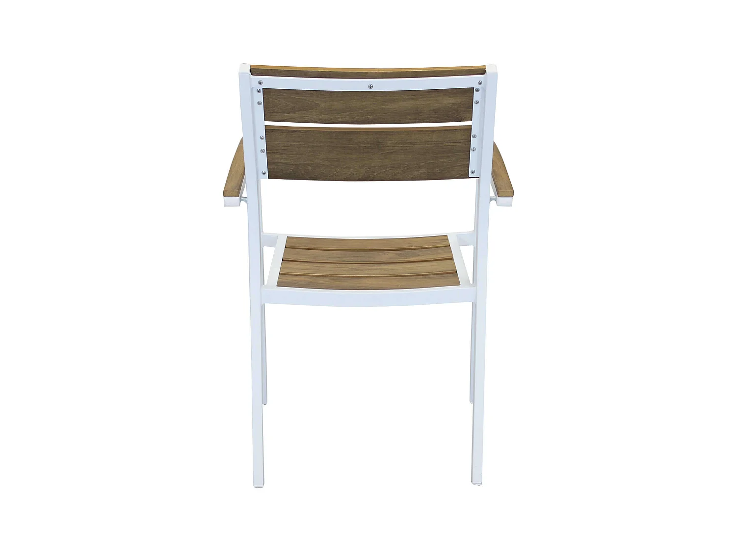 MilaniHome.it - Poltrona Impilabile In Alluminio E Polywood Da Esterno Giardino, Per Ristorante Agriturismo Albergo Hotel Colore Bianco,Marronedi coloreBianco