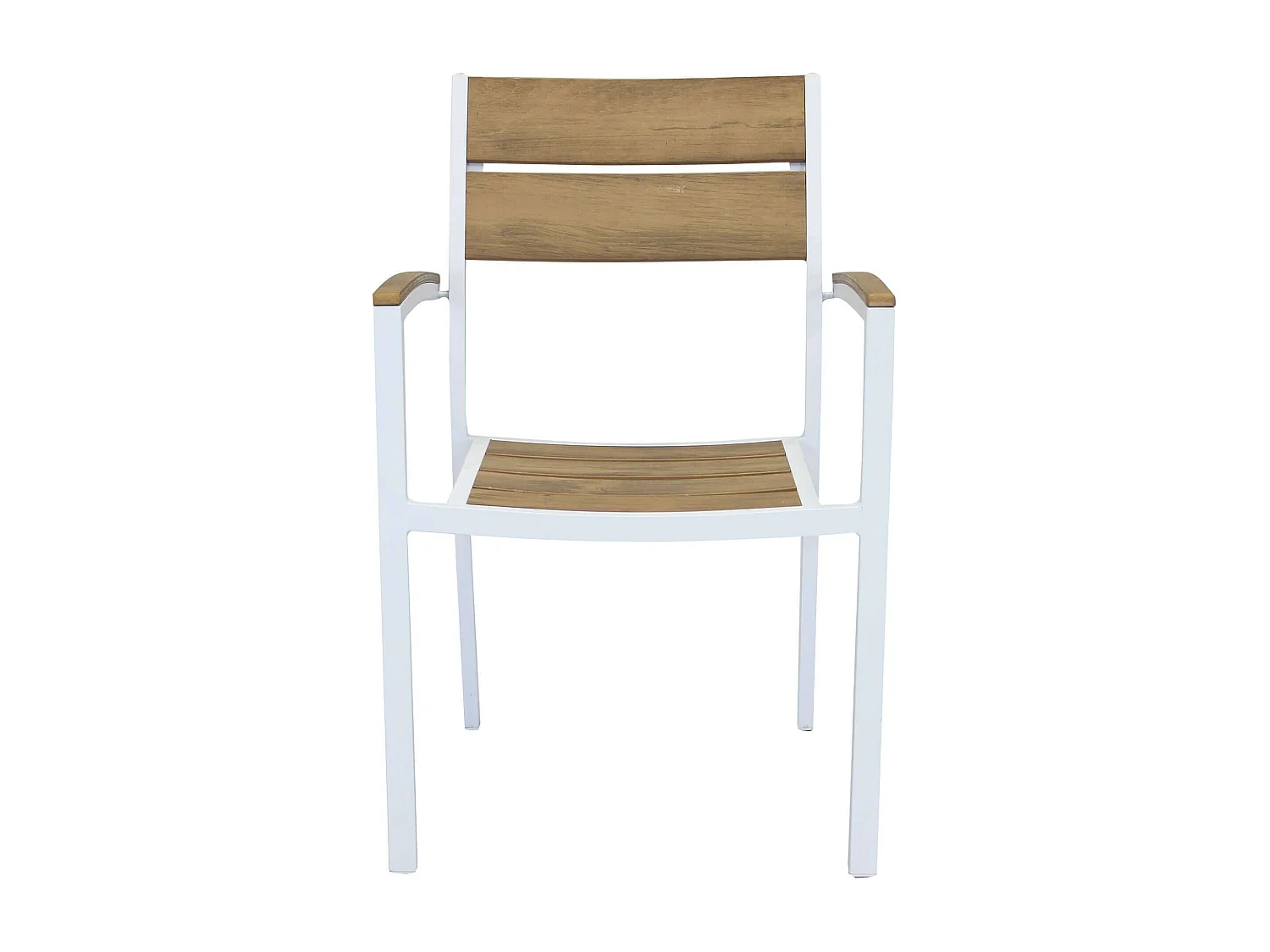 MilaniHome.it - Poltrona Impilabile In Alluminio E Polywood Da Esterno Giardino, Per Ristorante Agriturismo Albergo Hotel Colore Bianco,Marronedi coloreBianco