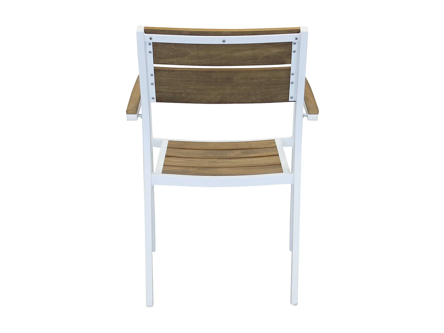 MilaniHome.it - Poltrona Impilabile In Alluminio E Polywood Da Esterno Giardino, Per Ristorante Agriturismo Albergo Hotel Colore Bianco,Marronedi coloreBianco