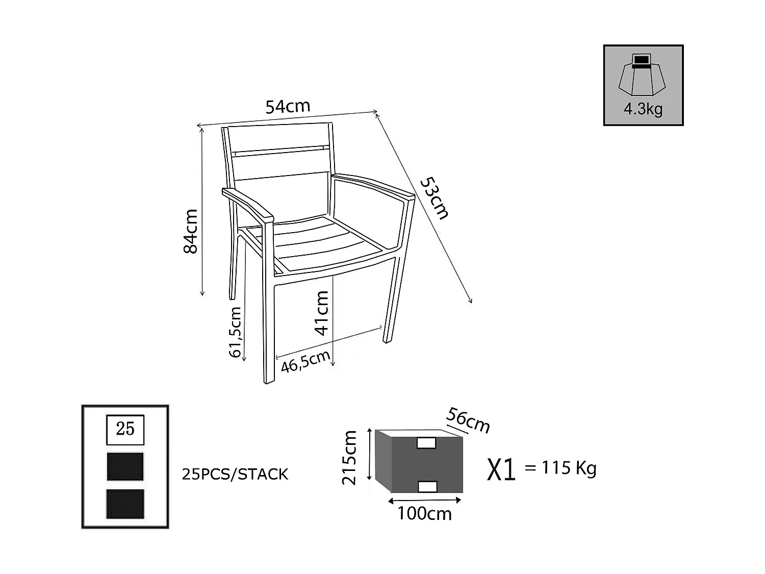 MilaniHome.it - Poltrona Impilabile In Alluminio E Polywood Da Esterno Giardino, Per Ristorante Agriturismo Albergo Hotel Colore Bianco,Marronedi coloreBianco
