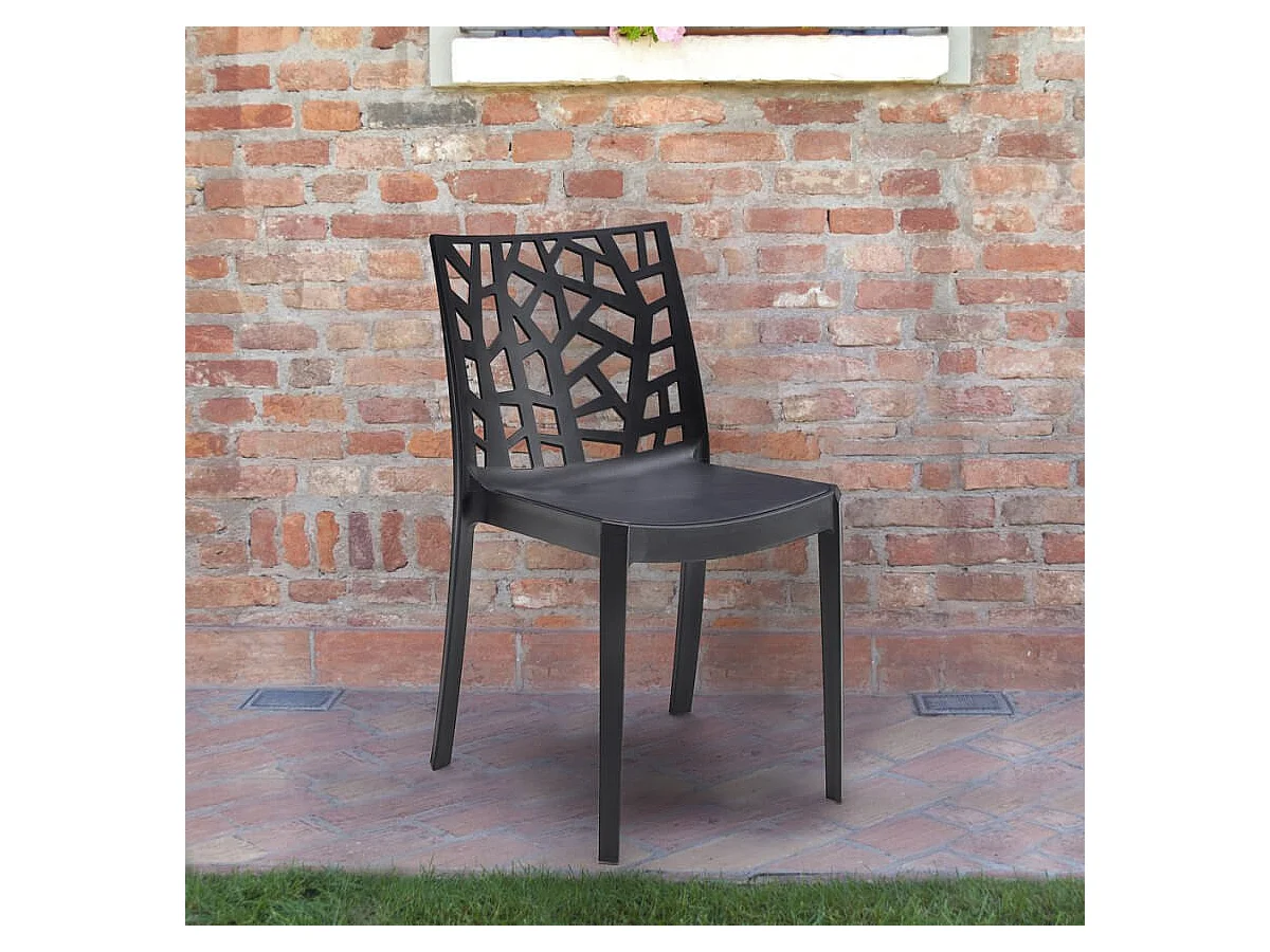 MilaniHome.it - sedia da giardino di design moderno per giardino cm 55 x 47 x 82 hdi coloreNero