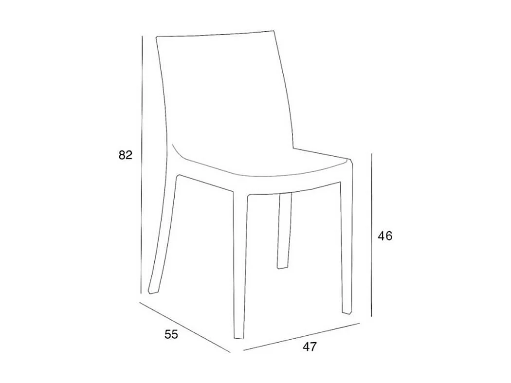 MilaniHome.it - sedia da giardino di design moderno per giardino cm 55 x 47 x 82 hdi coloreNero
