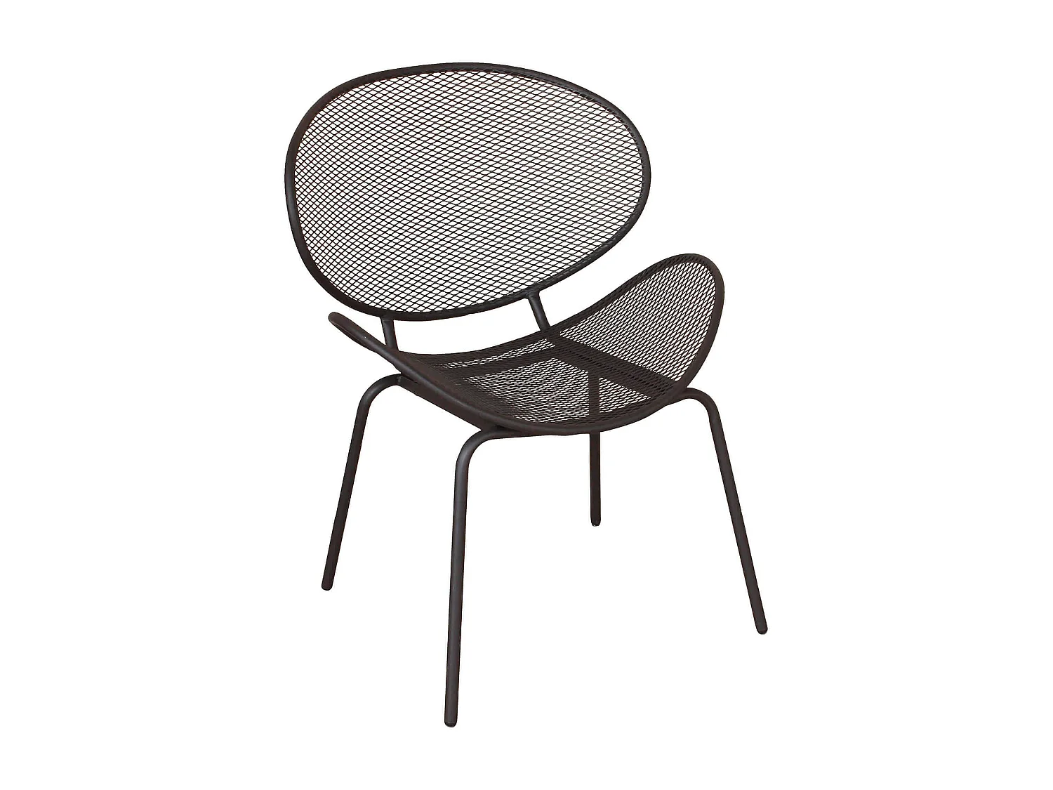 MilaniHome.it - Poltrona Sedia Impilabile In Ferro Grigio Scuro Per Esterno Giardino, Portico, Ristorante, Gelateria Bar Hotel Albergodi coloreGrigio scuro