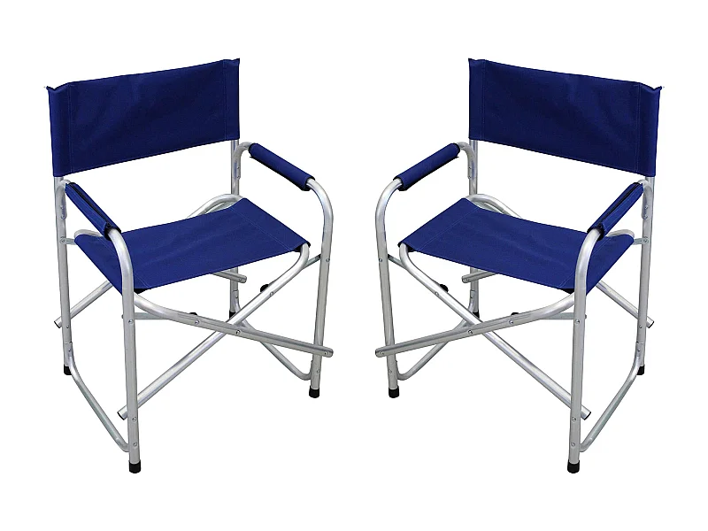 MilaniHome.it - Set di 2 poltrone Da Spiaggia E Campeggio Regista Pieghevole In Alluminio Colore Bludi coloreBlu