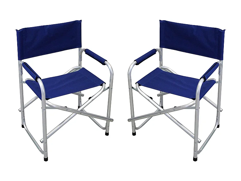 MilaniHome.it - Set di 2 poltrone Da Spiaggia E Campeggio Regista Pieghevole In Alluminio Colore Bludi coloreBlu