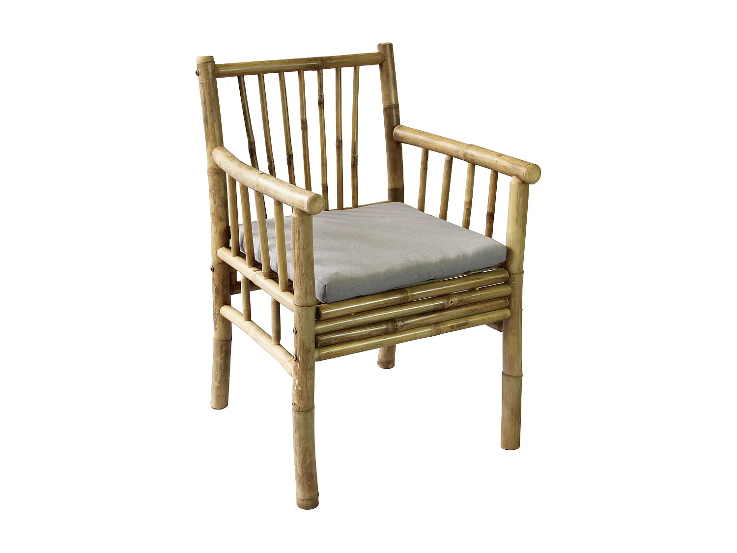 MilaniHome.it - poltrona da giardino in bamboo di design per esterno giardino cm 57 l x 57 p x 82 hdi coloreMarrone chiaro