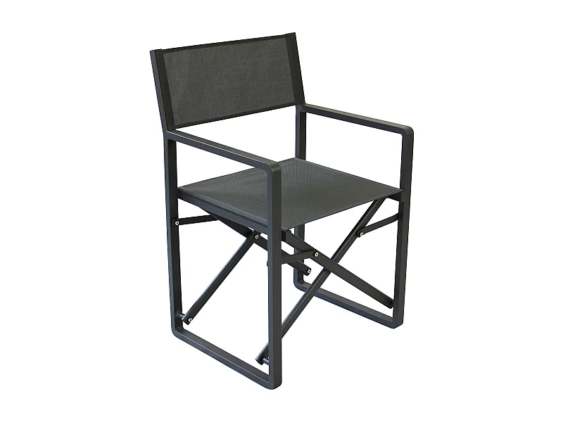 MilaniHome.it - poltrona regista in alluminio di design per esterno giardino cm 55 l x 46 p x 85 hdi coloreAntracite