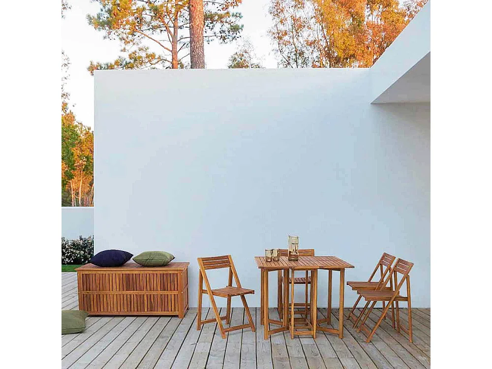 MilaniHome.it - sedia da giardino pieghevole in legno di design moderno per giardino di coloreMarrone