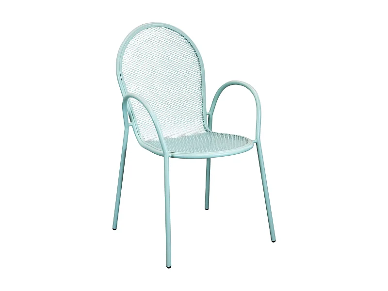 MilaniHome.it - Poltrona Impilabile In Ferro Verde Per Esterno Giardino, Portico, Ristorante, Gelateria Bar Hotel Albergodi coloreVerde